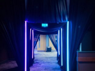 Luna wall drapes in a tunnel